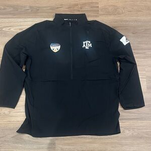 Texas A&M Black Quarter-Zip Pullover with Embroidered Logos